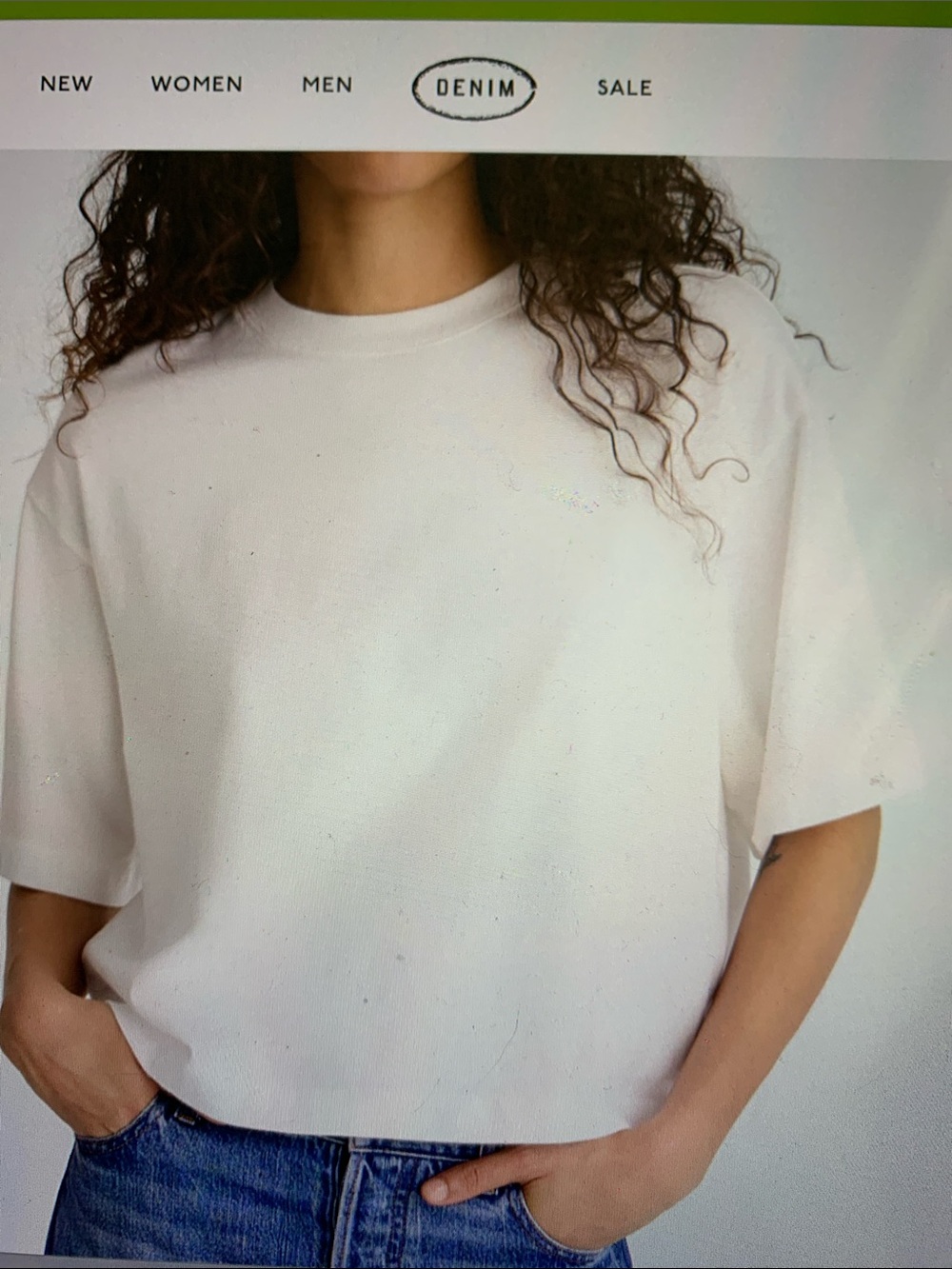 MADEWELL Boxy Crop Tee in Allday Jersey medium White Short Sleeve Casual